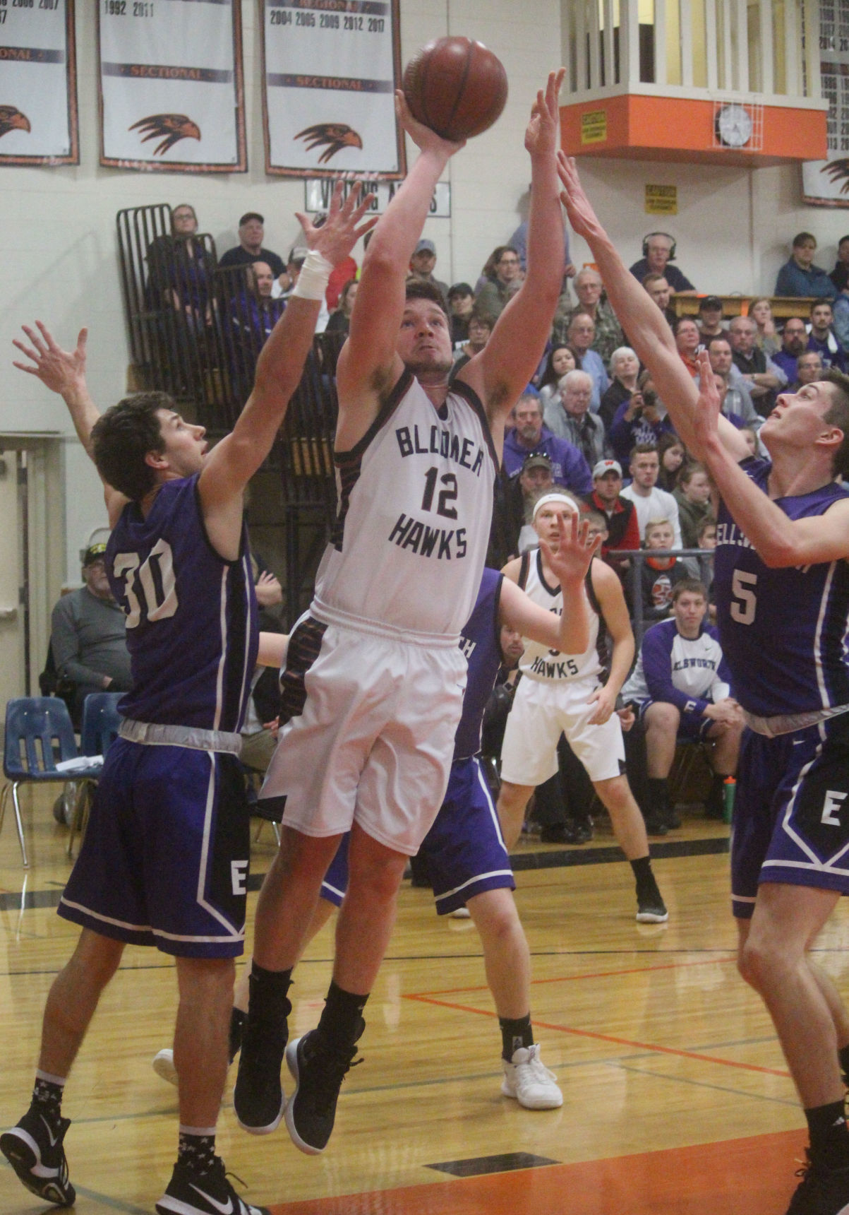 Ellsworth at Bloomer boys basketball 3-3-18